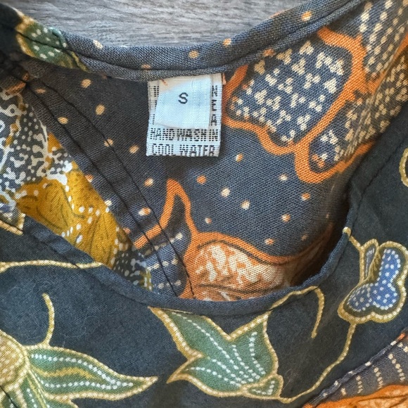 Boho Long Patchwork Sleeveless Dress - 100% Cotton - Made in Indonesia Size S - Picture 2 of 12